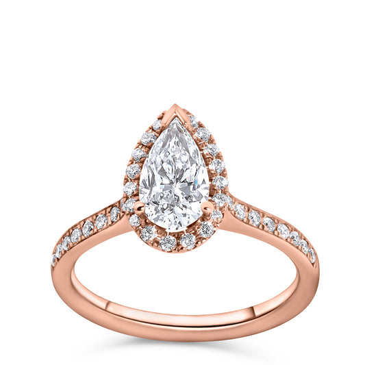 Rose Gold Pear Shape Diamond Ring