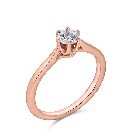 14k rose gold solitare