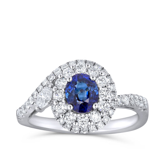 18kgold sapphire diamond ring