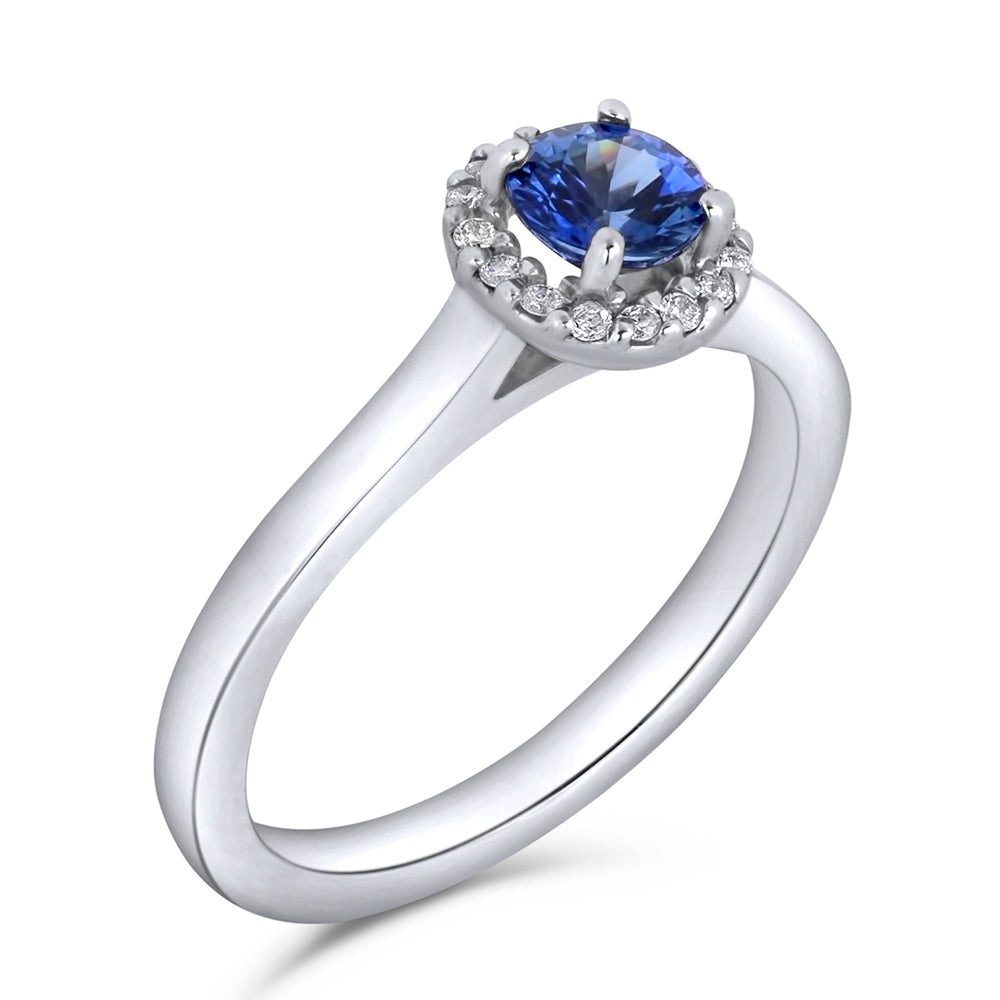 14k white gold sapphire diamond ring