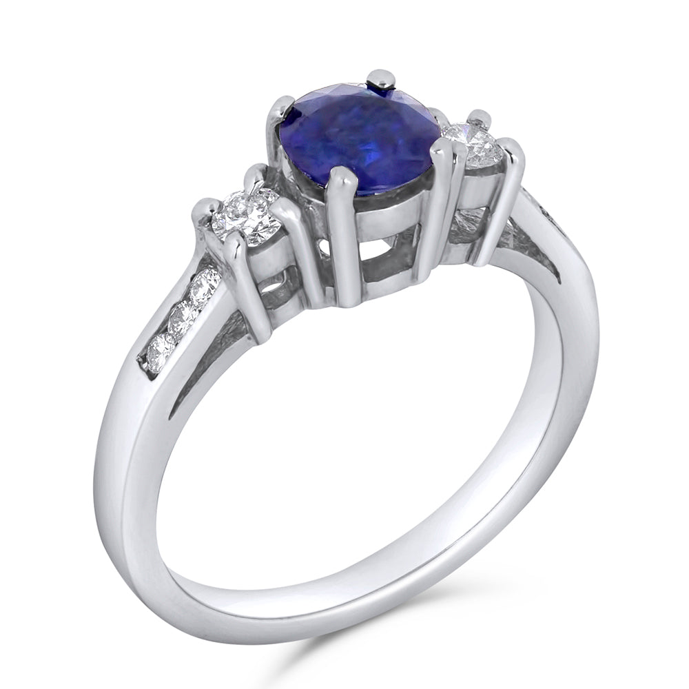 14k gold sapphire diamond ring