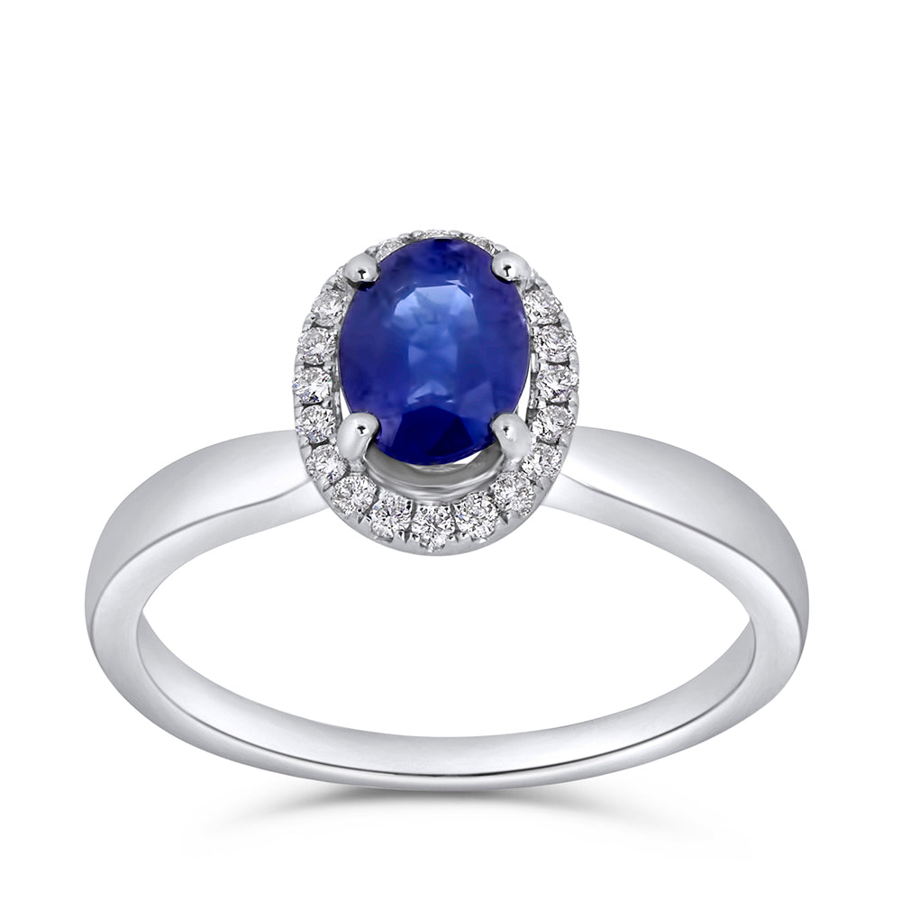 18k diamond sapphire ring