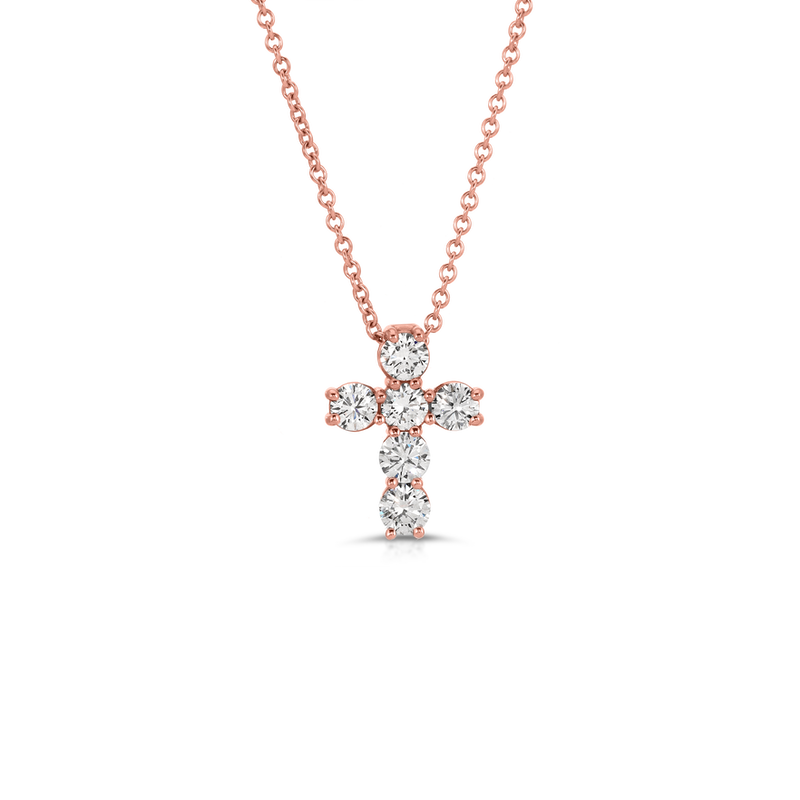 Round Diamond Cross Pendant