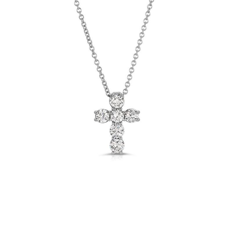 Round Diamond Cross Pendant