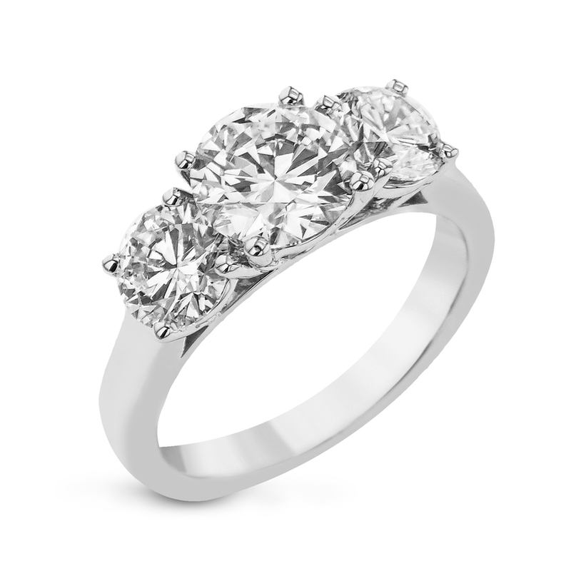 14K White 1.51CT Round Lab-Grown Diamond and 1.44CT Total Weight Lab-Grown Diamonds Engagement Ring